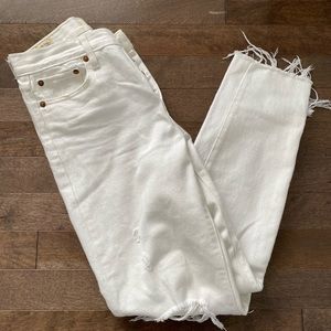 Levi’s white wedgie jeans